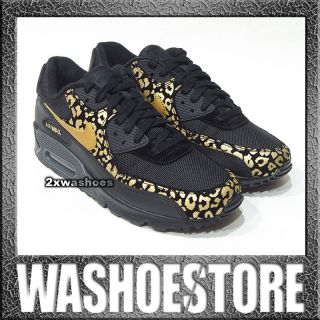 2012 Nike Wmns Air Max 90 Black Metallic Gold Leopard 325213 023 US 6 