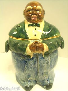 Rare Cookie Jar Herringbone Butler Jar mammy black memorabilia chef 