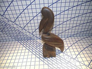 CARVED WOODEN PELICAN STATUE 11 1/2 TALL GOOD CONDITION