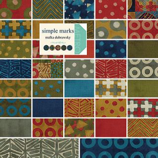 Moda SIMPLE MARKS Charm Pack 5 Fabric Squares Malka Dubrawsky 23220PP