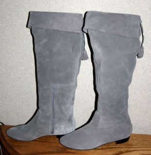 Arturo Chiang ACACIA Gray Suede Leather KNEE+OVER KNEE BOOTS Sz 9.5 