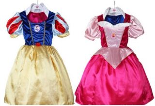 NEW Disney Snow White & Aurora REVERSIBLE COSTUME Dress Up 3 10Yrs