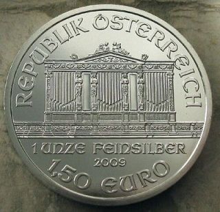 2009 AUSTRIA PHILHARMONIKER 1 OZ PURE SILVER COIN GEM BU