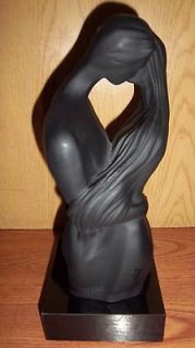 1991 BORIS AUSTIN EMBRACE II Black Statue Kissing Man & Woman