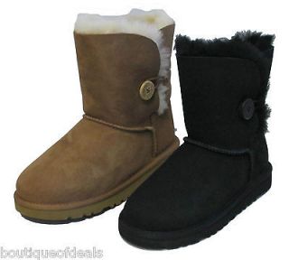 UGG Australia ~ Kids Bailey Button Boots ~ Sizes 13 6 Black or 