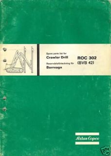 Atlas Copco ROC 302 Crawler Drill Spare Parts List