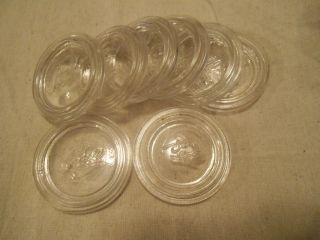 Lot of 8 Vintage Canning Fruit Jar Lid Glass Inserts   Ball