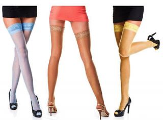 NEW STOCKINGS VARIOUS COLOURS SEXY LADIES LACE HOLD UPS 20 DEN WOMENS 