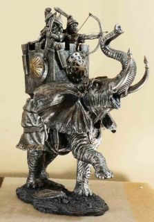 Large Mighty War Elephant With Archers Statue 16 Inches Home Decor 