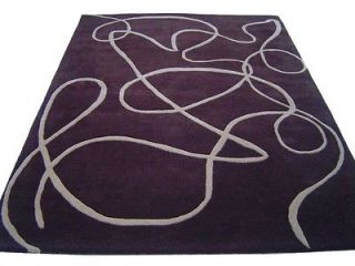 Indian Hand Tufted Modern Designer Wool & Silk Area Carpet Rug 