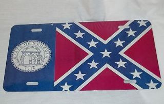 OLD GEORGIA STARS AND BARS STATE FLAG LICENSE PLATE 6 X 12 NEW