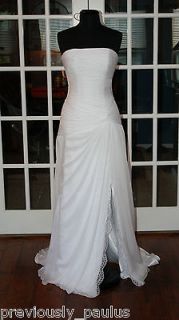   NWT AUTHENTIC Pronovias Dahir ~ White Sofia Chiffon~ 2013 COLLECTION