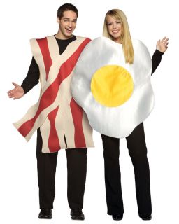 Adult Bacon & Egg Fancy Dress Food Costume (Standard)
