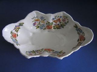 Aynsley China Cottage Garden Pattern Footed Shell Bowl, Oval 