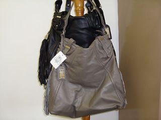 American Glamour Badgley Mischka Pebbled Leather Slouchy Tote