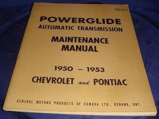   1953 Chevrolet & Pontiac Powerglide Transmission Maintenance Manual