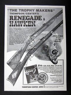 Thompson Cente​r Renegade & Hawken Muzzle Loader Rifles 1983 Ad 