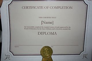 DIPLOMA, CERTIFICATE (CUSTOM MADE FOR YOU) FOR A DEGREE,COMPLETION OF 