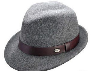BAILEY of HOLLYWOOD Yates Teardrop Fedora Wool Trilby Gray Hat M XL 