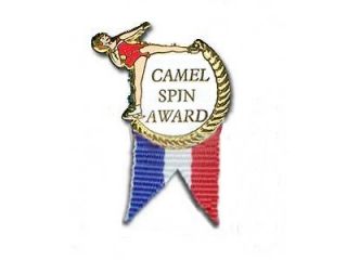 Camel Spin Award Skating Pin With Ribbon COOL DESIGN