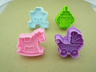 4PCS Baby Toys Trojan CUTE Cutter Fondant Cake crafts mold modelling 