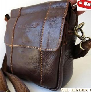 Genuine Leather Shoulder camera Bag travel small man woman Strip Pouch 