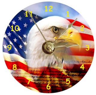 NEW Bald Eagle With USA Flag #2 CD Clock