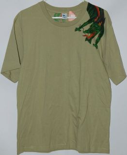   Dragon Over the Shoulder green T Shirt tee designed by Valentine Bali
