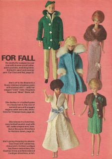 Vintage Barbie & Ken Clothes Knitting Patterns Fall Wardrobe Set
