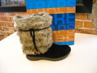 Bare Traps Lacole BLACK Suede & Faux Shearling Mukluk BOOTS NEW