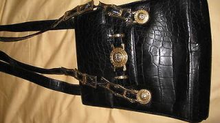 gorgeous vintage gianni versace medusa leather croc bag from canada