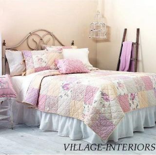 CLEARANCE BROOKE CHIC n SHABBY ROSE PINK FLORAL KING COTTON QUILT 