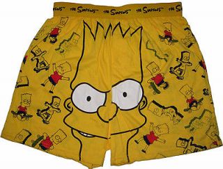 NWOT BART SIMPSON Mens funny comfy cotton boxer shorts sleepwear XL 