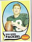 Don Horn Green Bay Packers Quarterback 1970 card