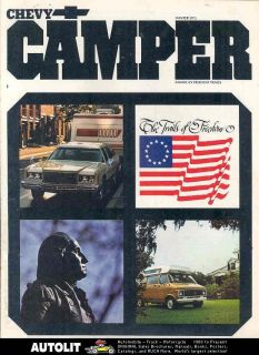 1975 Chevrolet Travel Trailer Van Camper Brochure