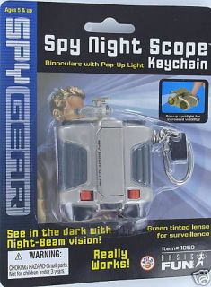   NIGHT SCOPE Keychain Keyring miniature Binoculars w/ light Basic Fun
