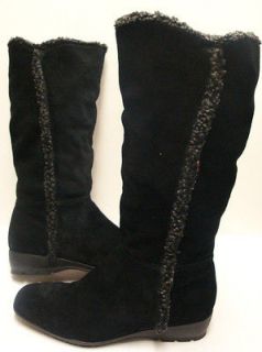 NIB Gorgeous Bandolino Yoelia Black Suede Knee Hi Wedge Boots sz 8 