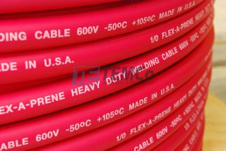 WELDING CABLE 1/0 RED 30’ CAR BATTERY LEADS USA NEW Gauge Copper AWG