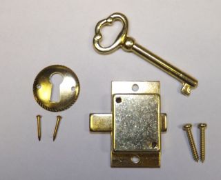 NEW Grandfather Clock Door Lock & Key Set Brass Ridgeway Howard Miller 