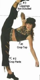 DANCE STORM 2pc Set Crop Top & Crop Pants Camouflage Dance Costume 