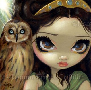   Face 127 Jasmine Becket Griffith Fantasy Owl Maiden SIGNED 6x6 PRINT