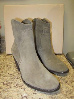 BCBG Santina Cowboy Ankle Boot Stone Faux Suede New with Box
