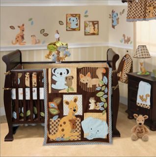 Lambs & Ivy 6 Piece Baby Crib Bedding Set Animal Antics NEW SAME DAY 