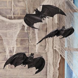 HALLOWEEN Decor Prop Spooky Fabric HANGING BATS ~ NEW