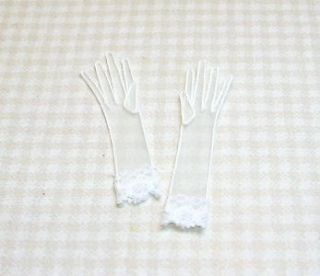 Miniature Gloves Sheer White   Lace Cuff for DOLLHOUSE