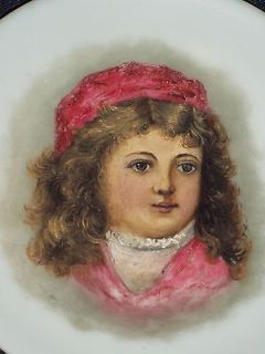 Vintage Hand Painted Plate Victorian Boy Child Portrait 6