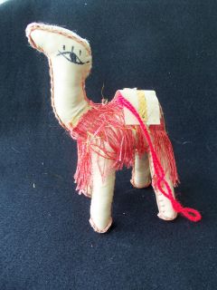 Unusual Stuffed Camel VINYL Nice Stitching w/Saddle ORNAMENT 