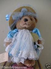   People Inc. Bear Collector Bear Robyn Rose 1991 Box & Tags Blue Dress