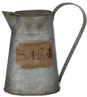 Set 6 10.5 Galvanized Metal Vintage Style Watering Can