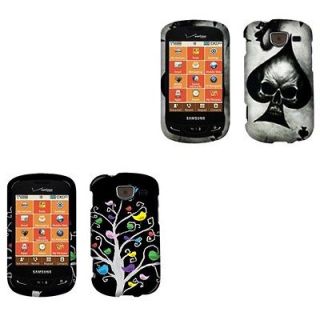 2X SPADE SKULL+COLORFUL BIRD TREE HARD CASE COVER FOR SAMSUNG 